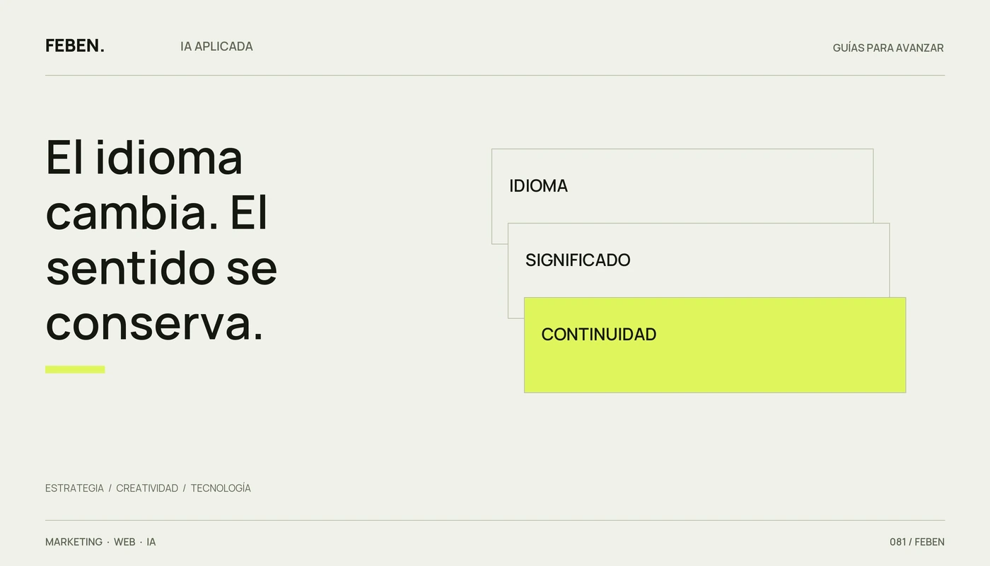 Tres capas para la atención multidioma: idioma, significado y continuidad de la conversación.